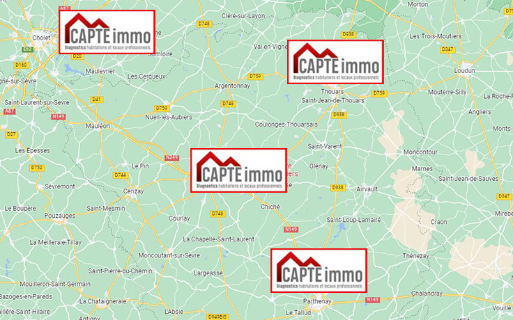 Carte situant la présence de Capteimmo sur le territoire français